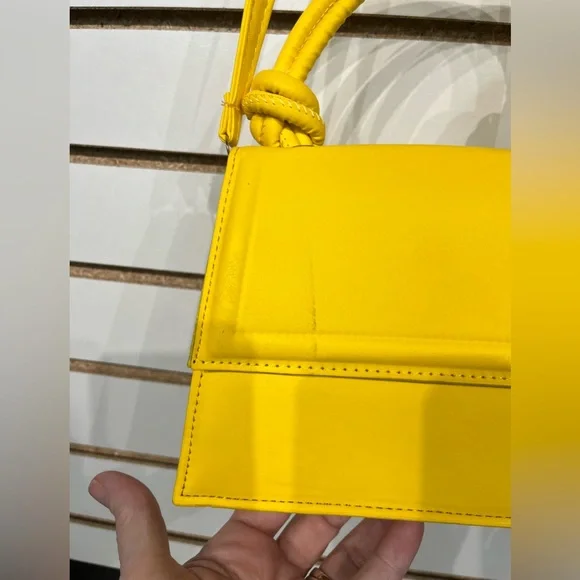 Bright Yellow faux-leather bag - Picture 4 of 9